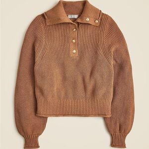 J. Crew - Ribbed Cotton Button Collar Knit Sweater - size S